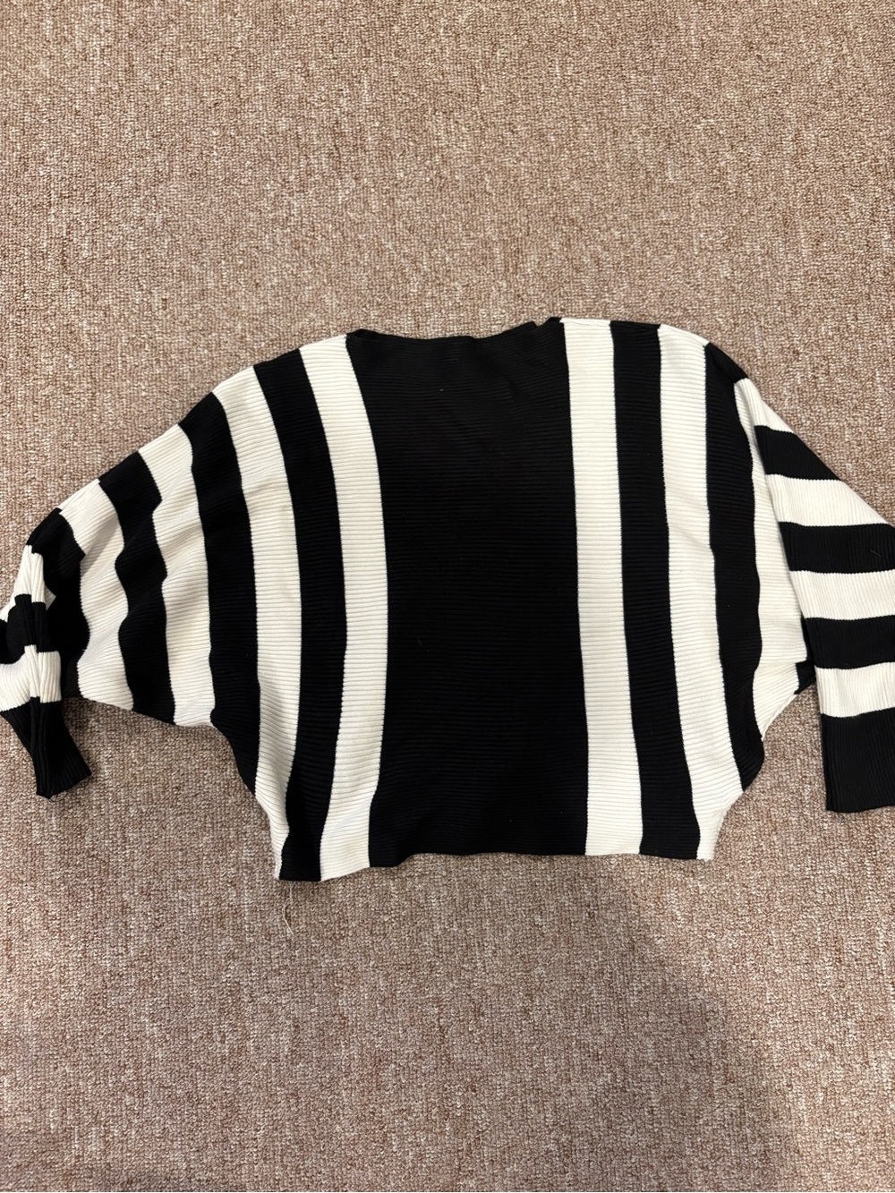 Black & White Striped Women's Knit Top